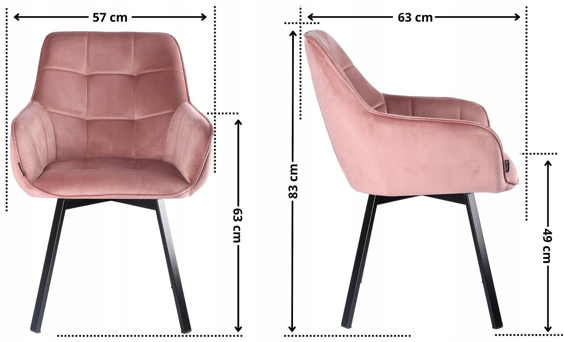 Swivel office chair, velour pink office chair for desk - TOGO Manufacturer code EX21002/108-16