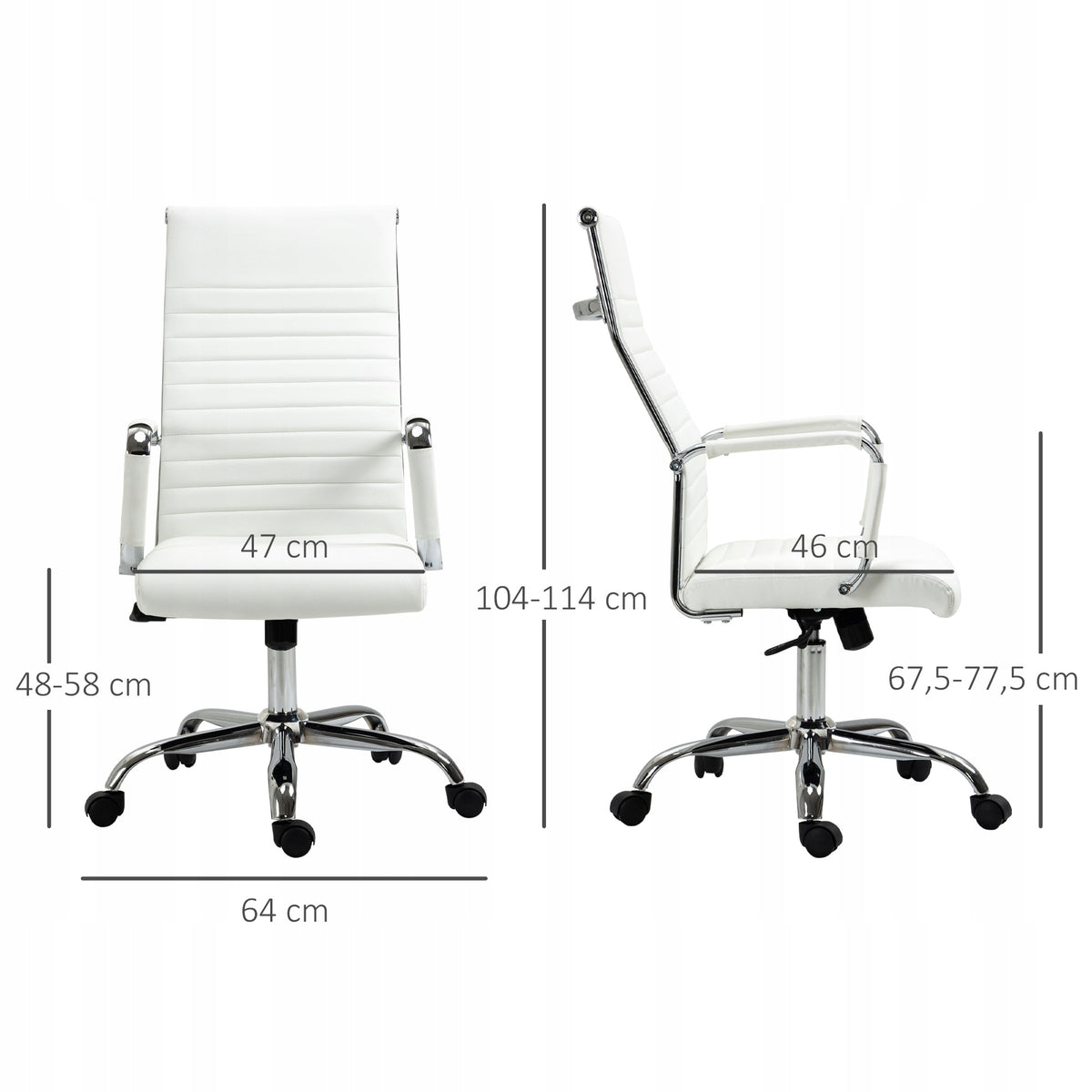 Swivel office chair, white, up to 120 kg Brand no brand