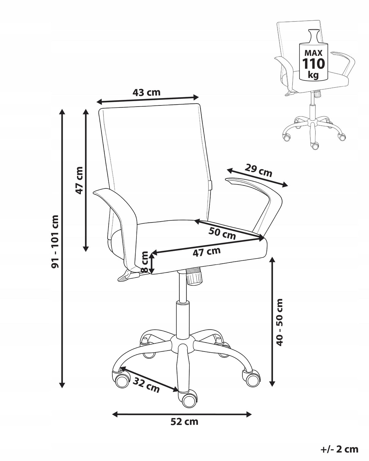 Swivel office chair with adjustable backrest and height pink Medical device no