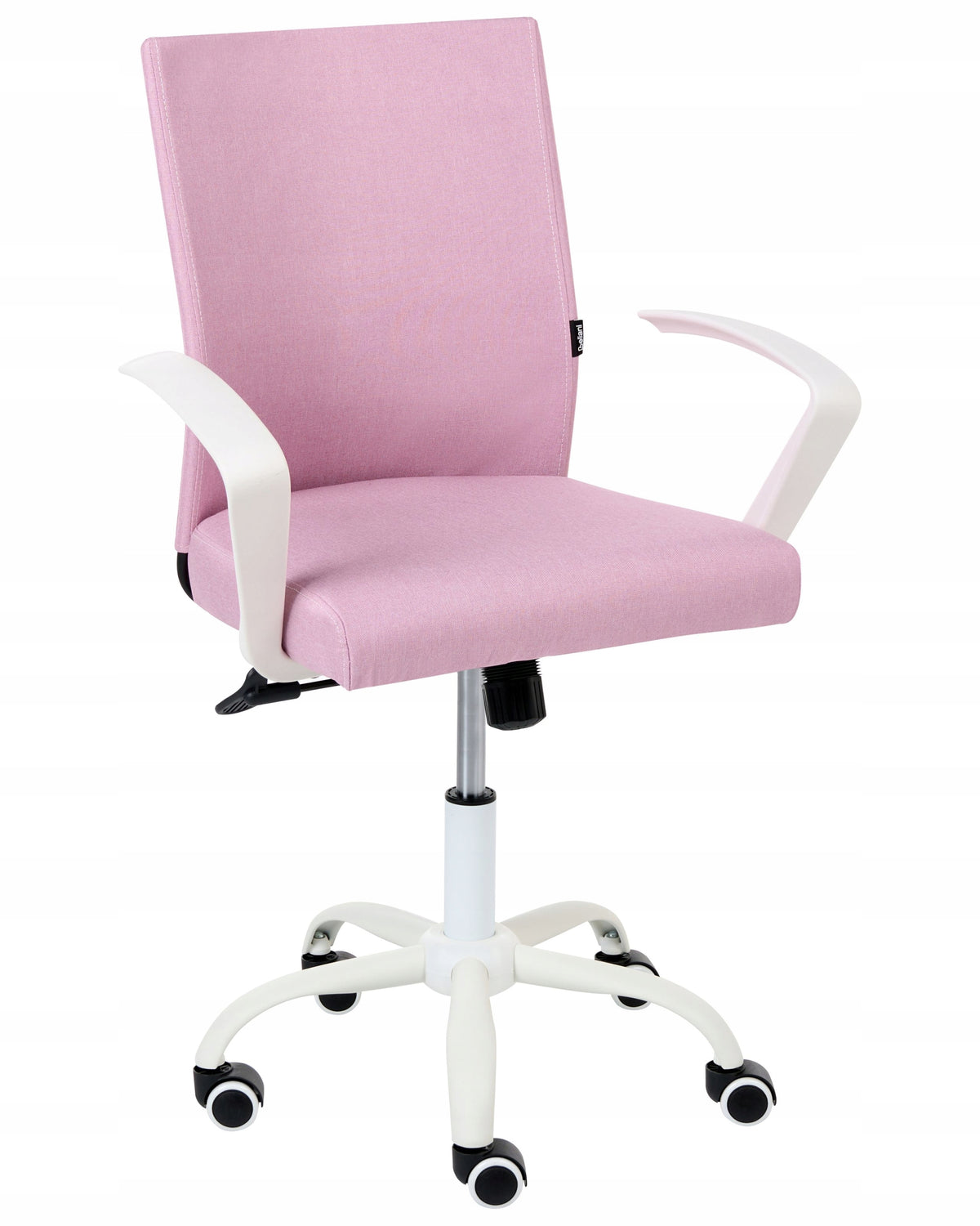Swivel office chair with adjustable backrest and height pink