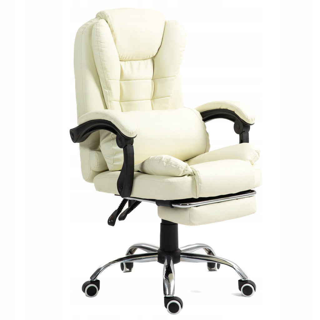 Swivel office chair with lumbar cushion footrest BEIGE GIOSEDIO EAN (GTIN) 5902751547696