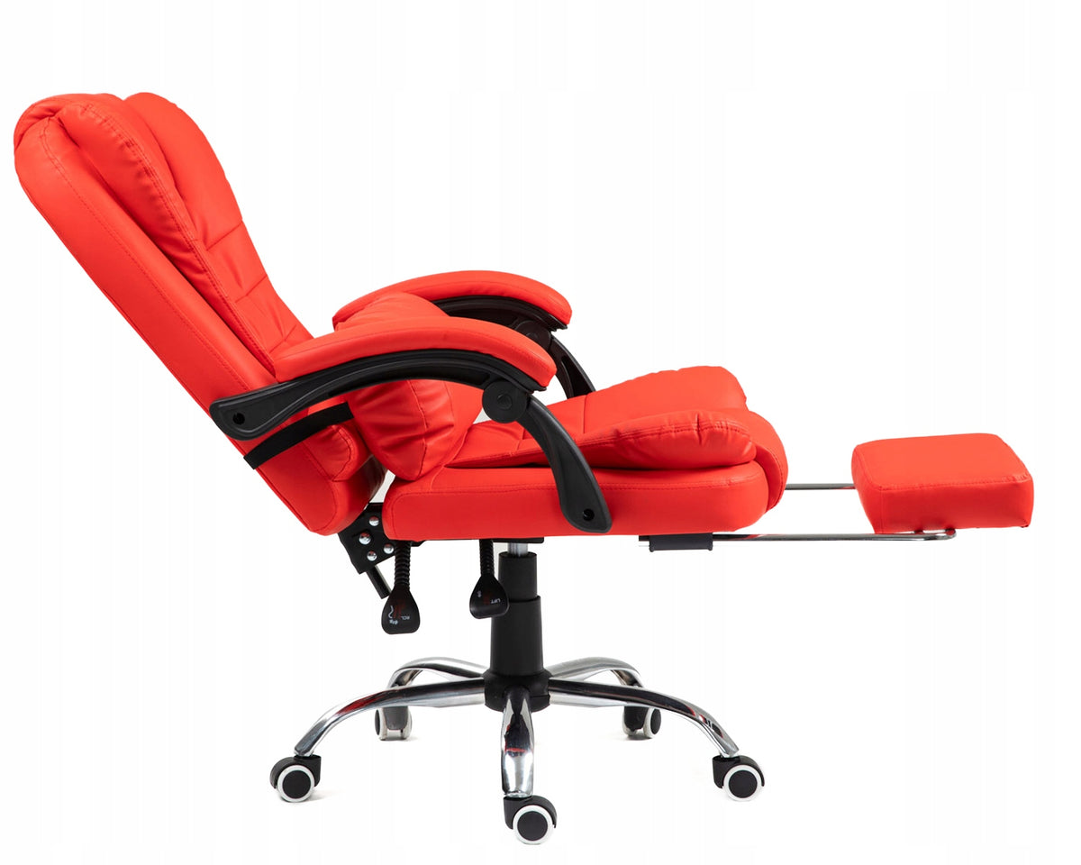 Swivel office chair with lumbar cushion footrest RED GIOSEDIO Brand Giosedio