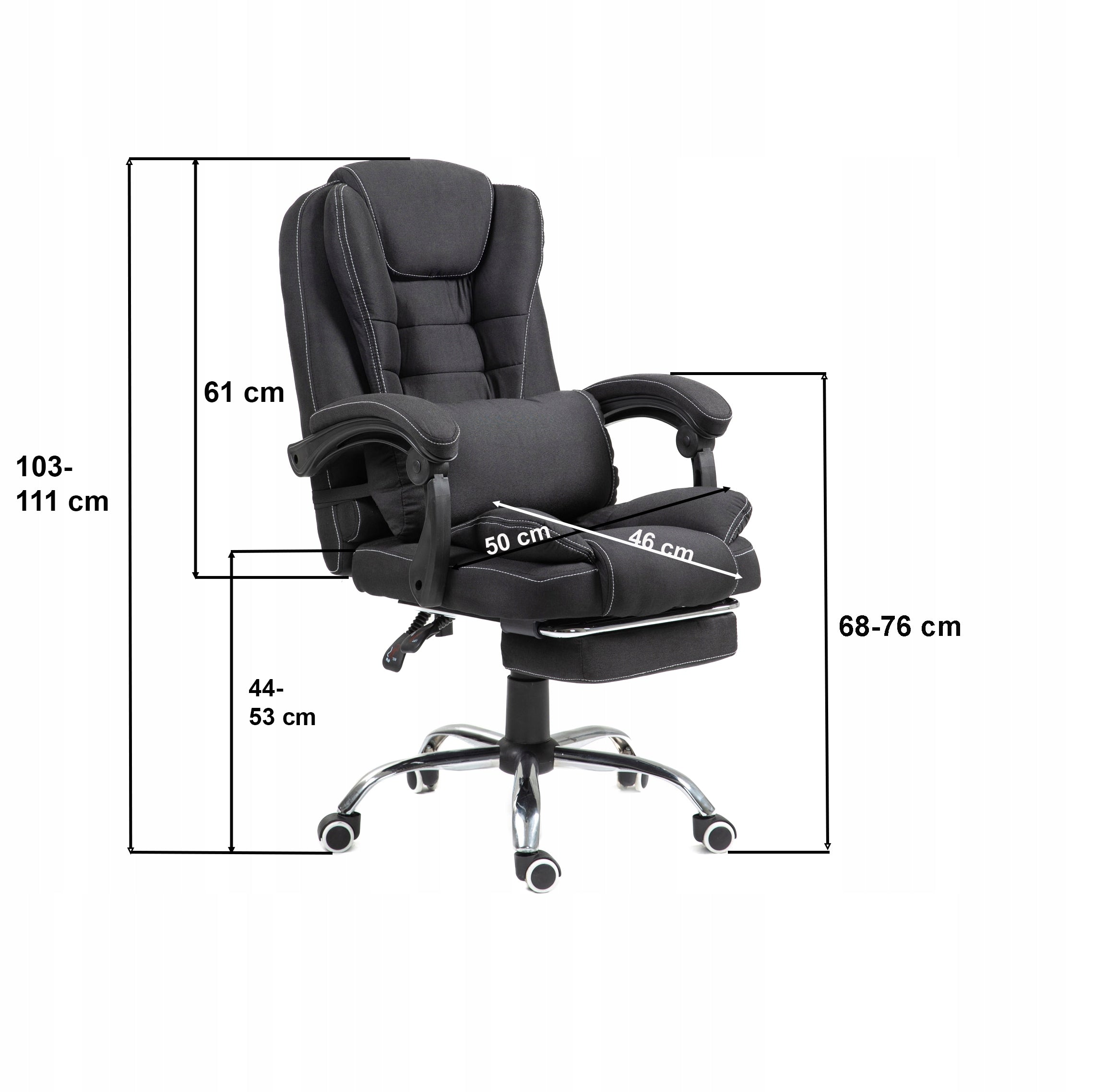 Swivel office chair with lumbar cushion footrest WHITE GIOSEDIO Furniture height 103 cm