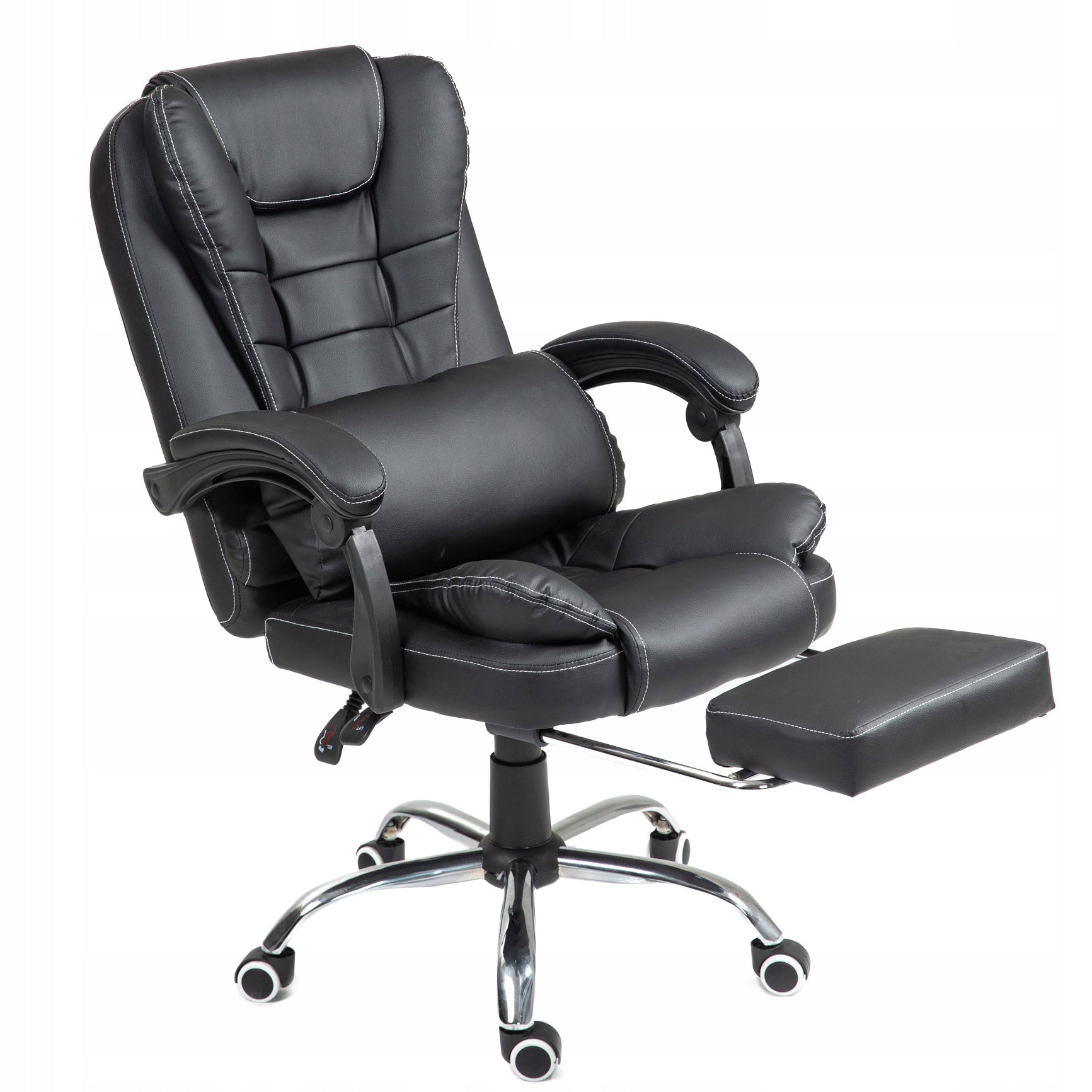 Swivel office chair with lumbar cushion footrest black GIOSEDIO