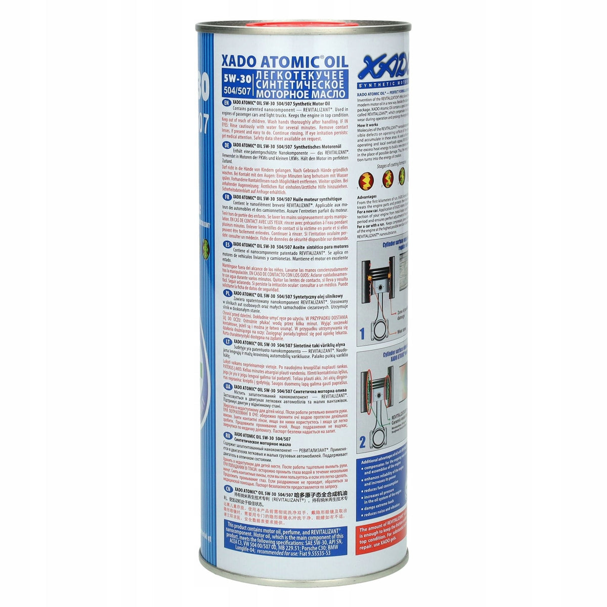 Synthetic Engine Oil Xado Atomic Oil 5w30 504/507 1L Packaging status original