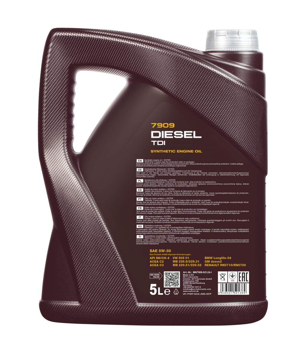 Synthetic engine oil MANNOL 5W30 DIESEL TDI 5 Manufacturer code MN7909-5