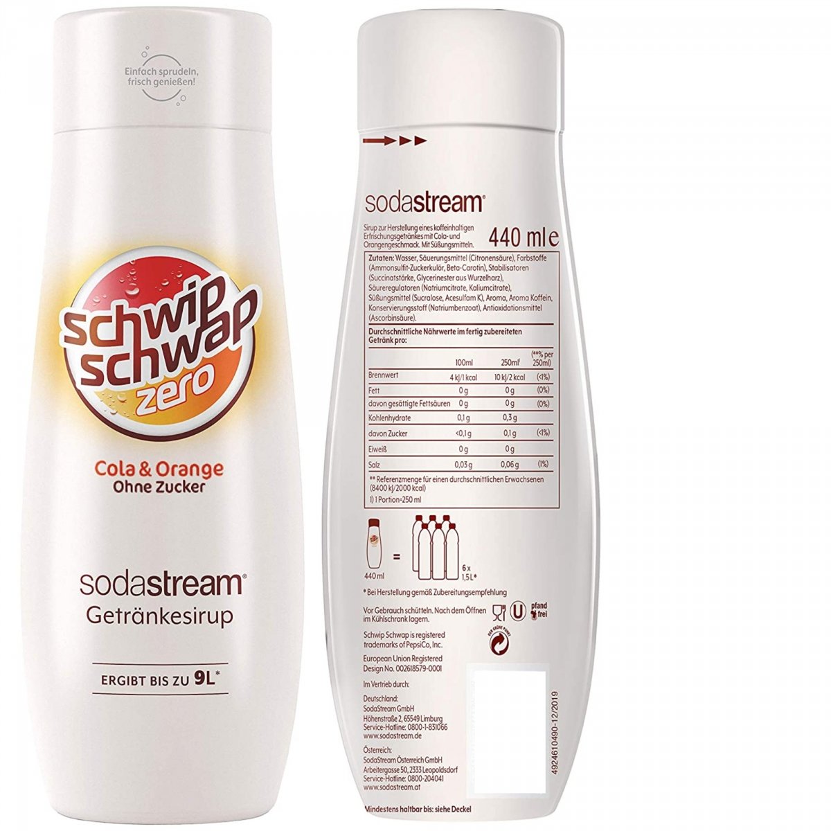 Syrup for saturator SodaStream Schwip Schwap without sugar 440 ml Dominant color white