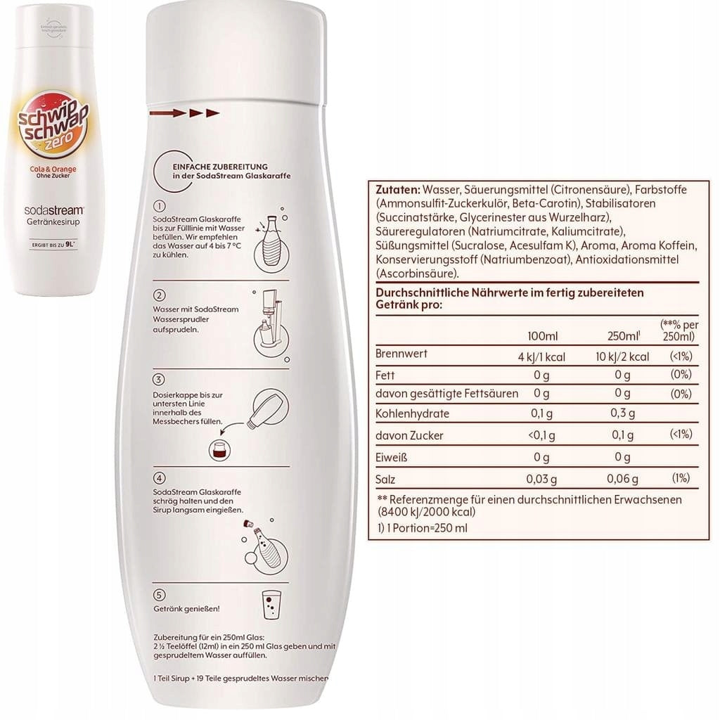 Syrup for saturator SodaStream Schwip Schwap without sugar 440 ml Volume 440 ml