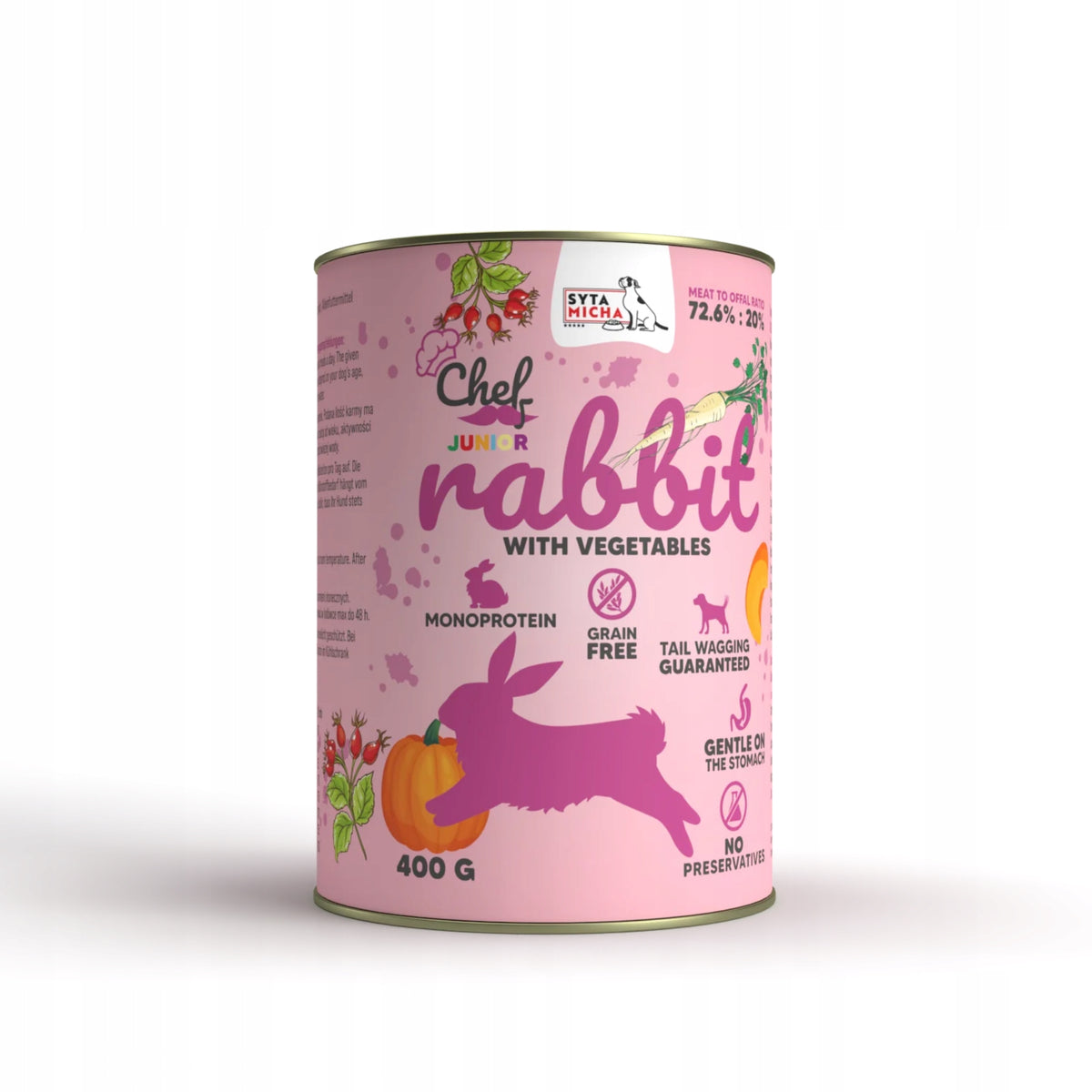 Syta Micha Wet Food CHEF Rabbit with Vegetables JUNIOR 400g Manufacturer code CH-RAB-JUNIOR