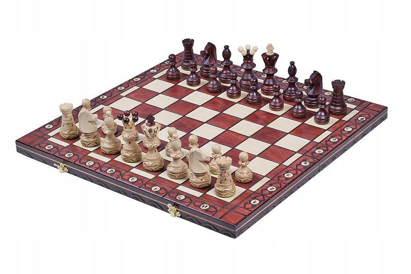 Dideli mediniai šachmatai Sunrise Chess & Games Ambasador New Line, 55 x 55 cm