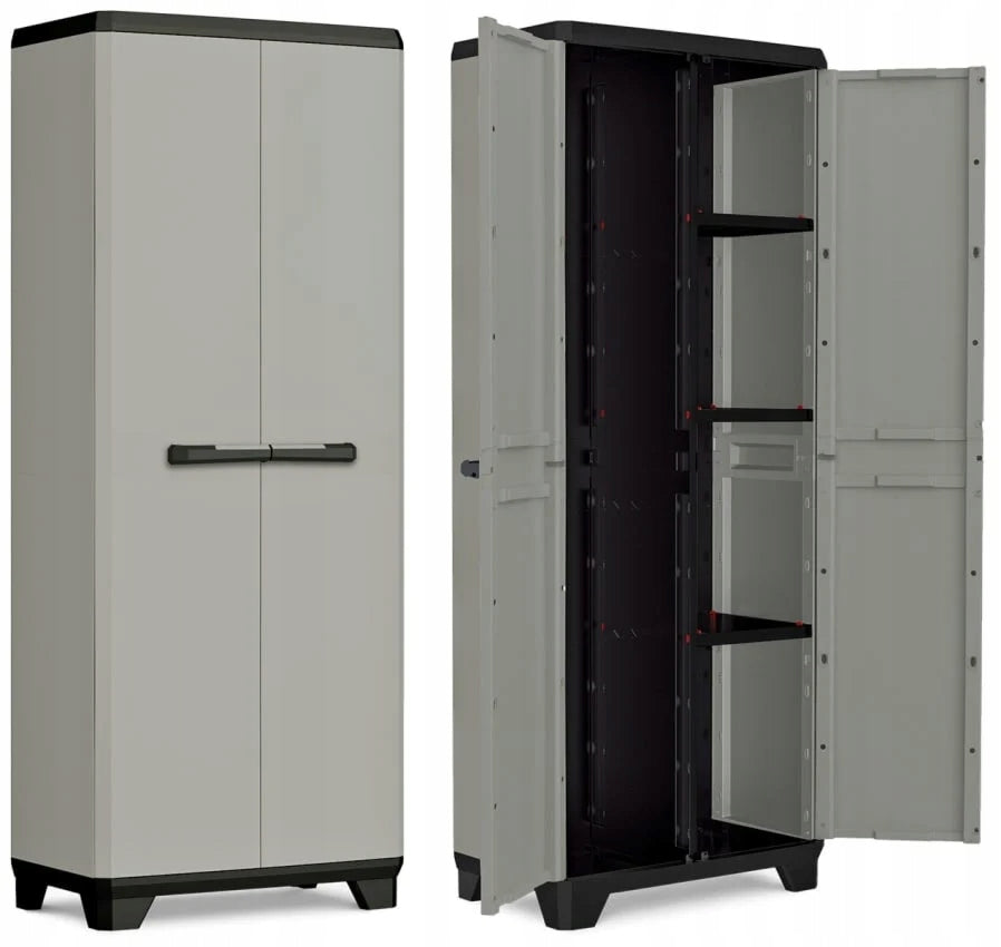 Multifunktionsschrank Keter Planet, grau/schwarz 