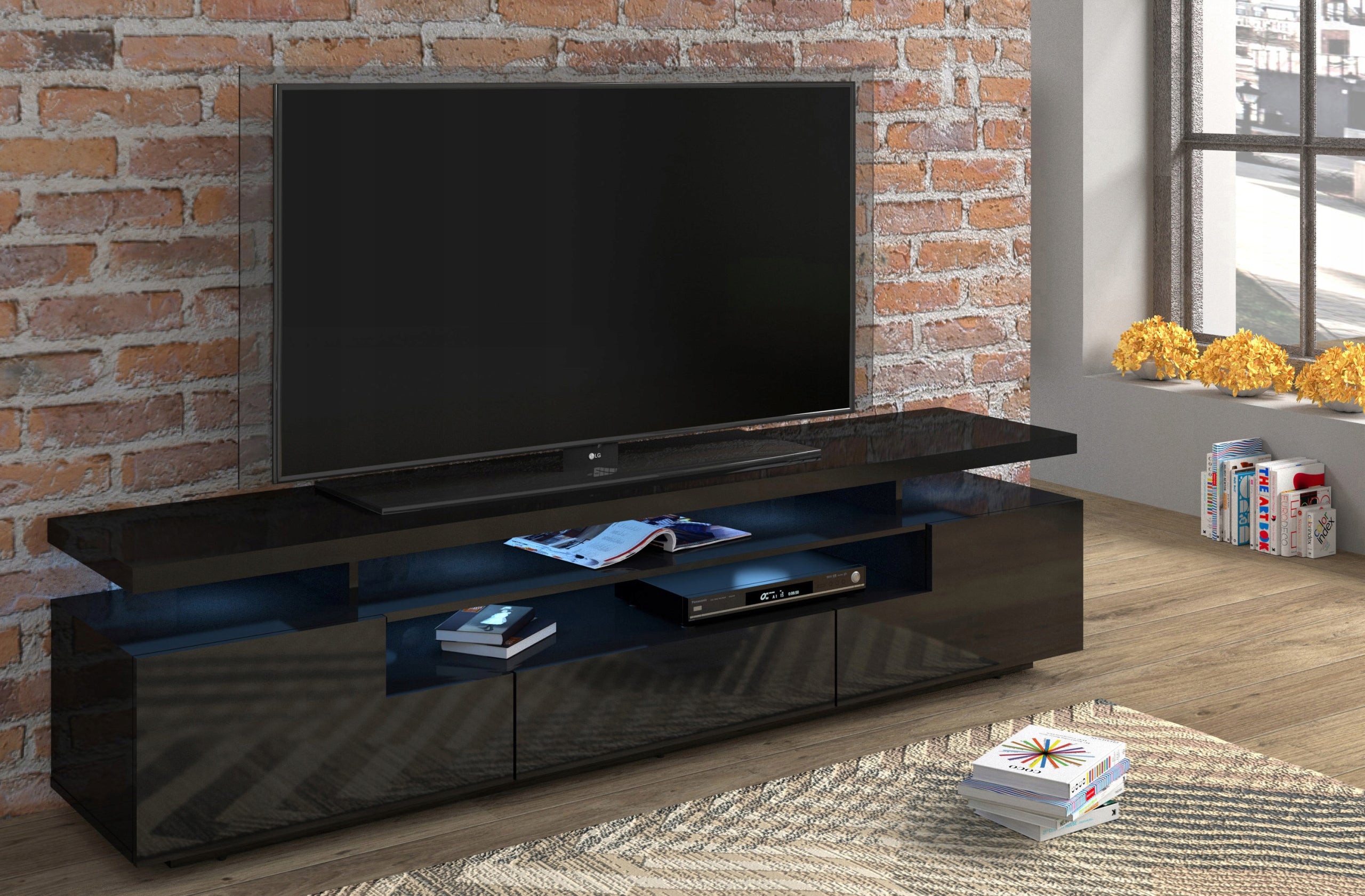 TV-Tisch RTV Eva, schwarz 