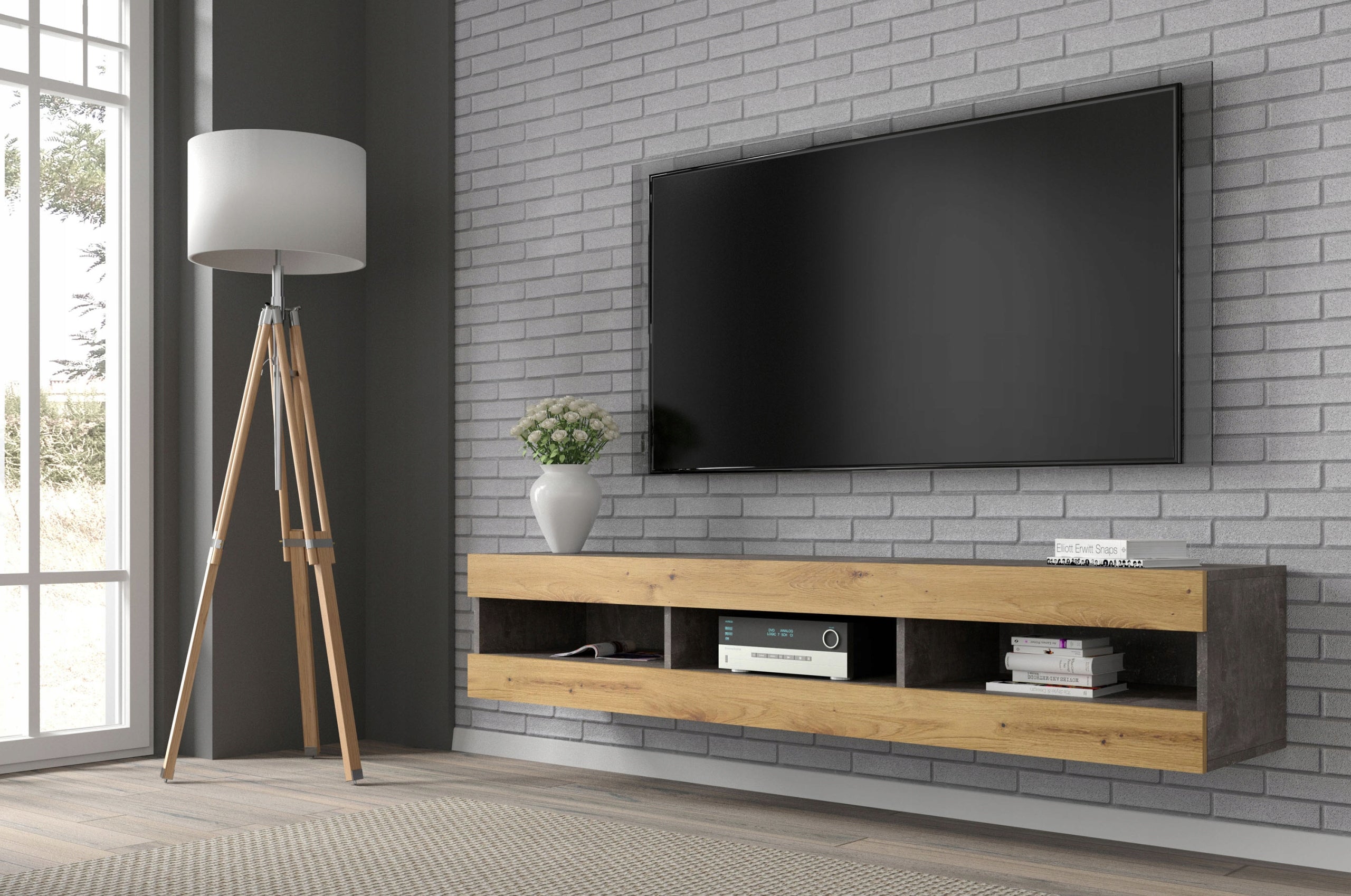 TV-Tisch RTV Manta, grau/braun 