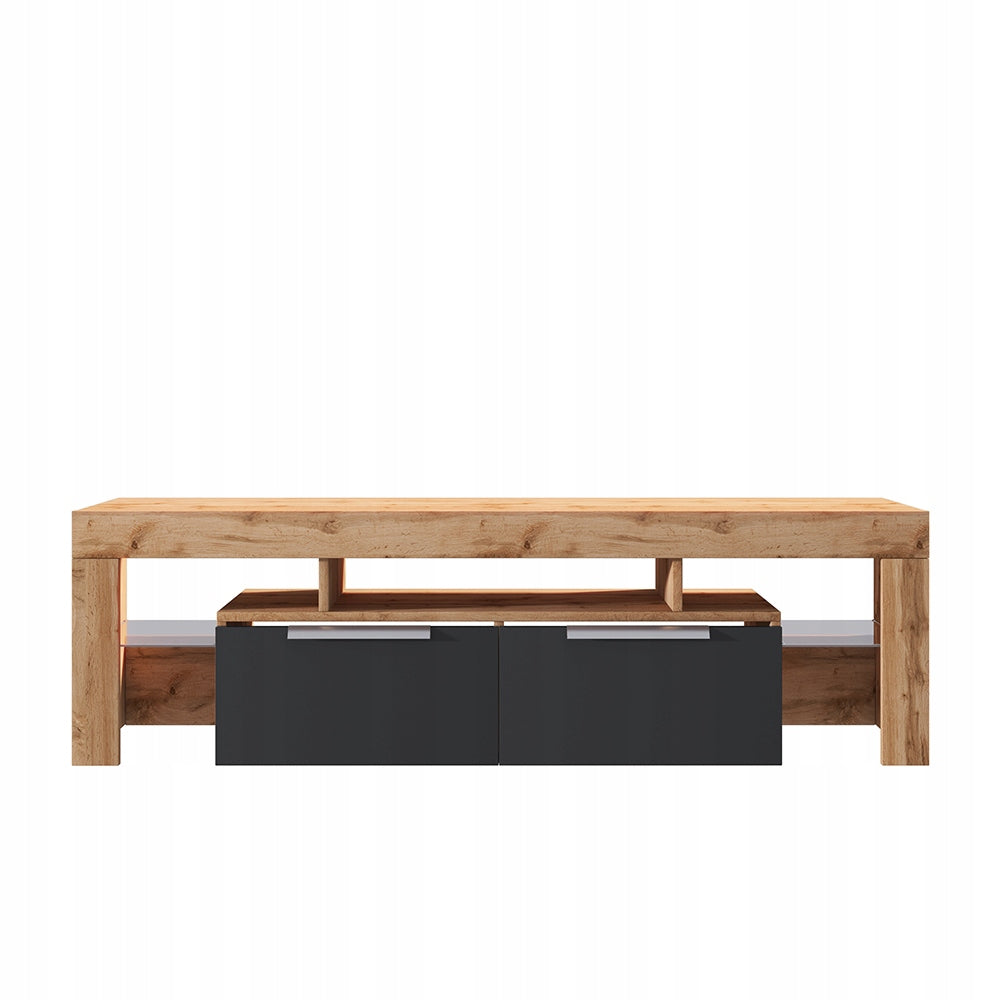 TV-Ständer Selsey Vergon LED, braun/schwarz 