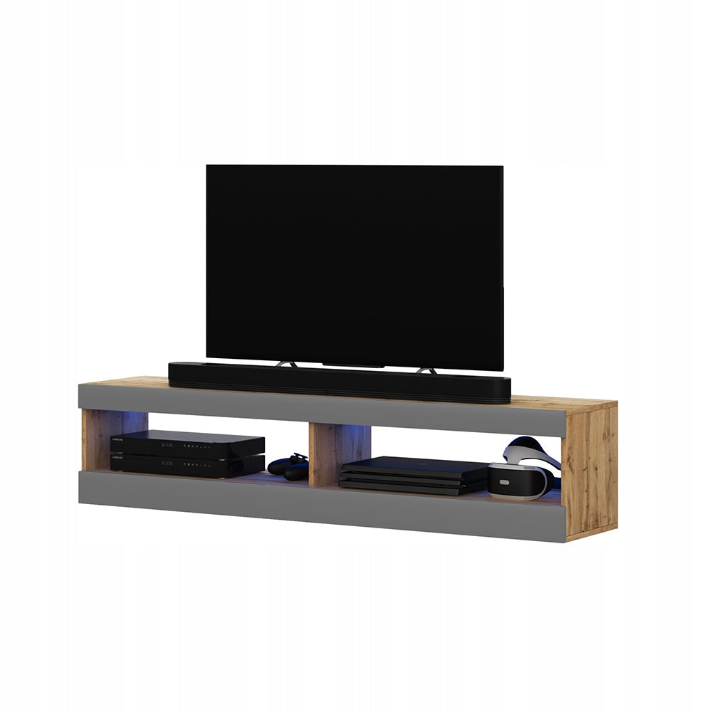 TV-Ständer Selsey Viansola LED 100 cm, braun/grau 