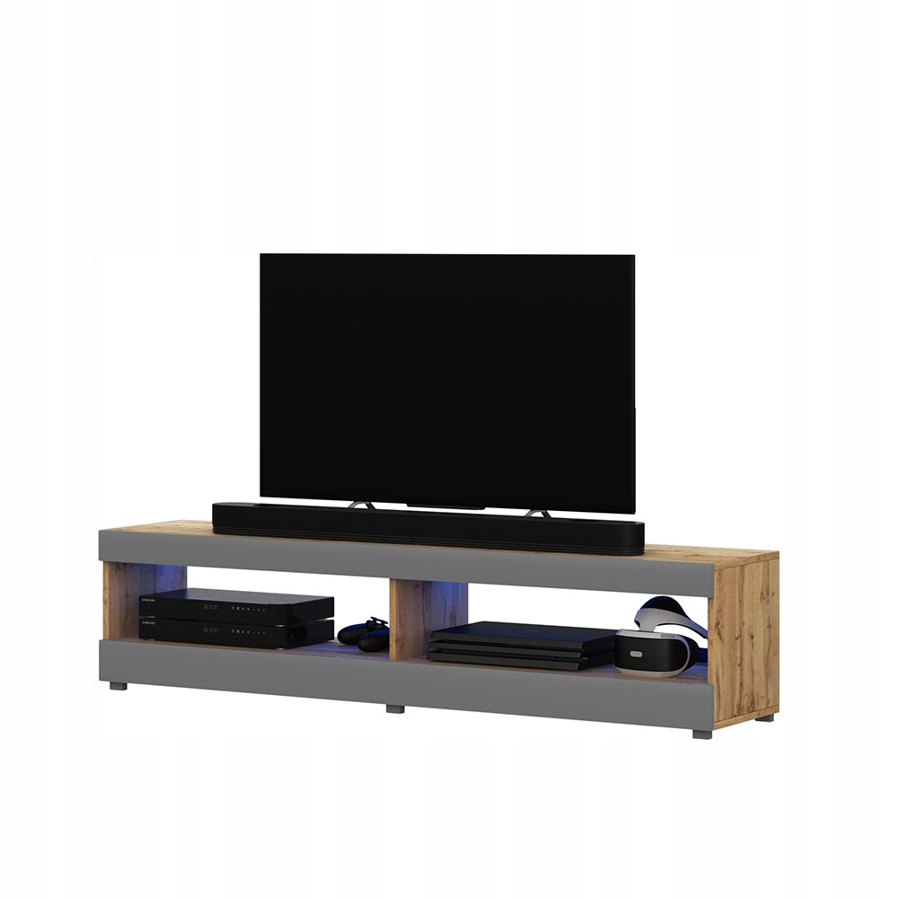 TV-Ständer Selsey Viansola LED 100 cm, braun/grau 