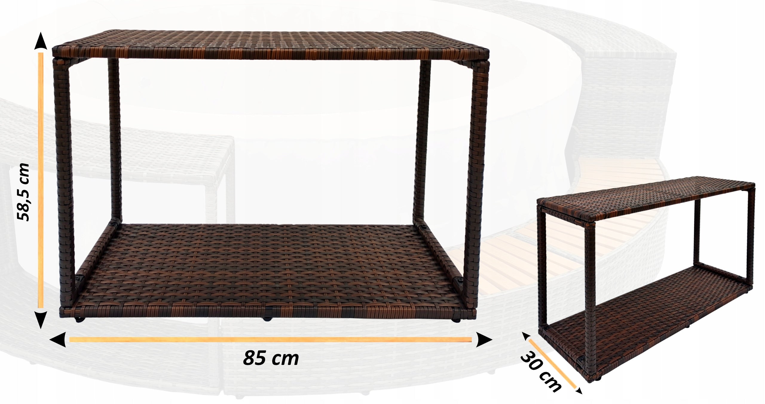Quadratischer Whirlpool-Schrank ohne Türen Thunder, 85 x 30 x 58,5 cm 