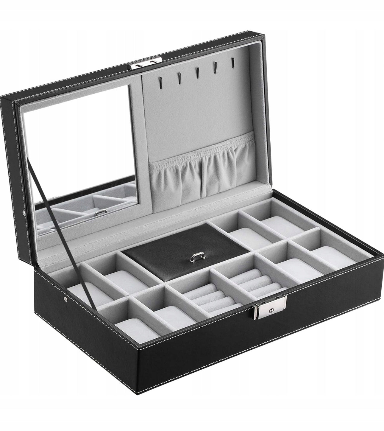 Zweistöckige Uhrenbox SONGMICS schwarz 