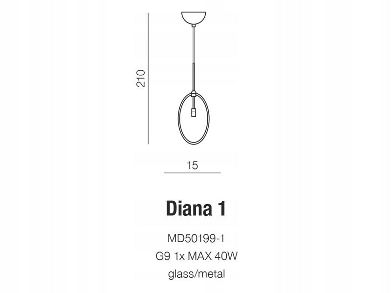 Azzardo pakabinamas šviestuvas Diana 1 AZ2150