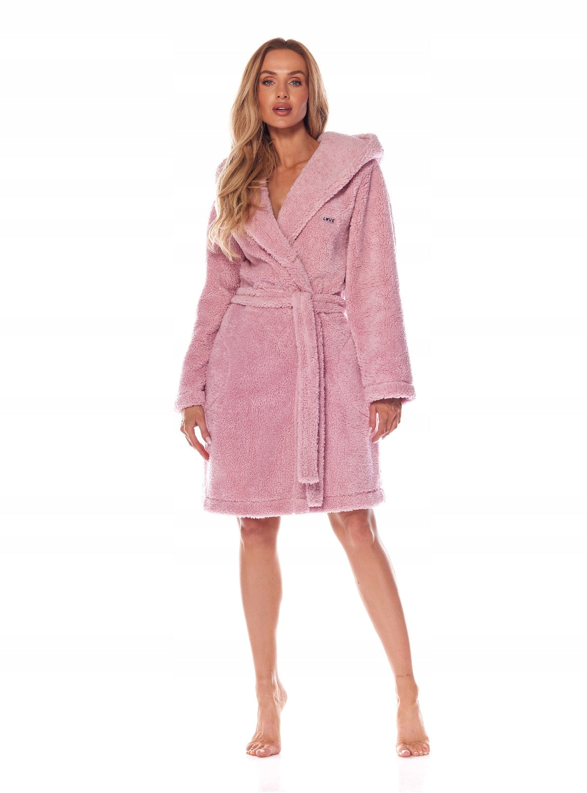 Kurzer Morgenmantel für Damen L&amp;L 2204, rosa 