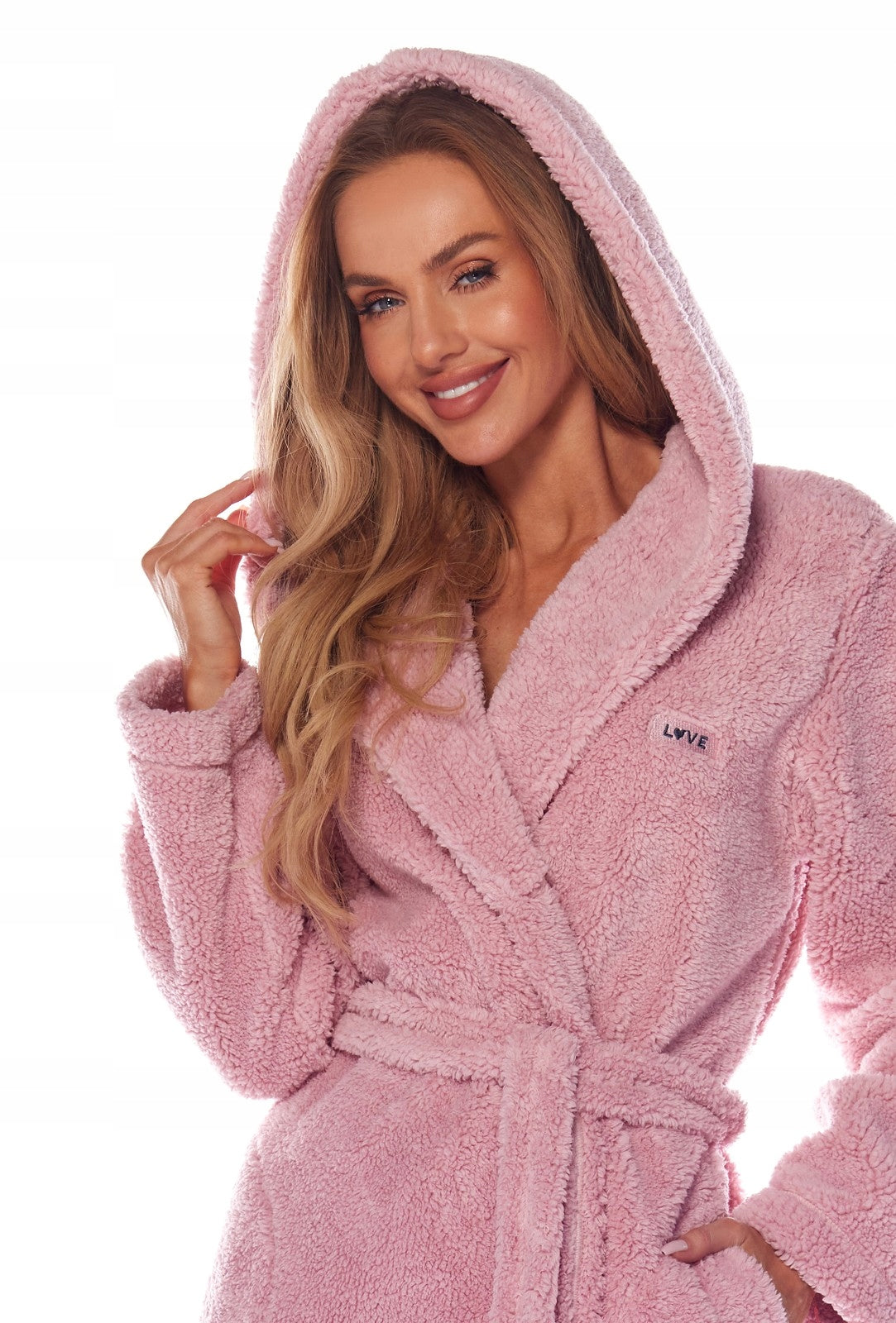 Kurzer Morgenmantel für Damen L&amp;L 2204, rosa 