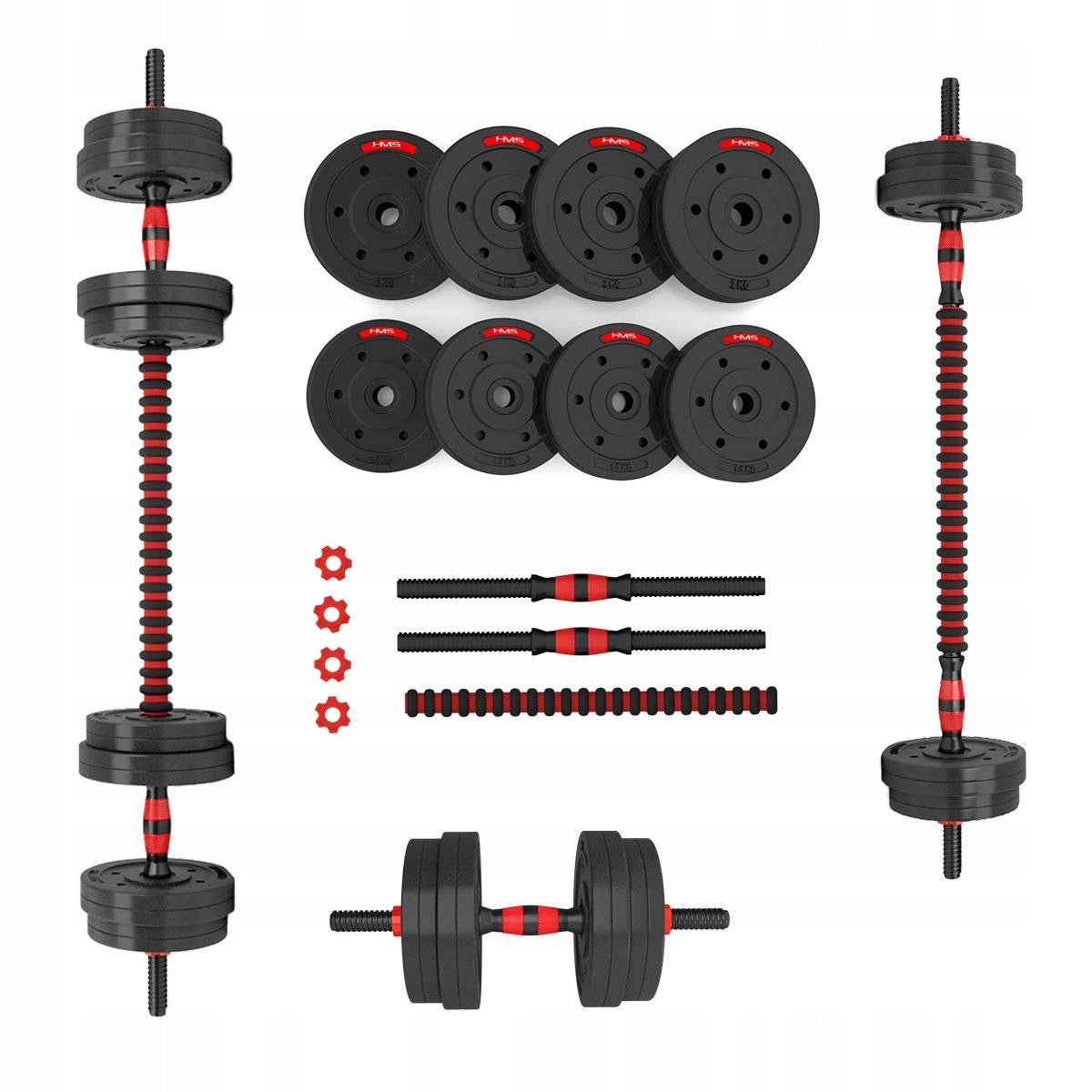 Satz Stangen und Gewichte HMS SGP15, 15 kg 
