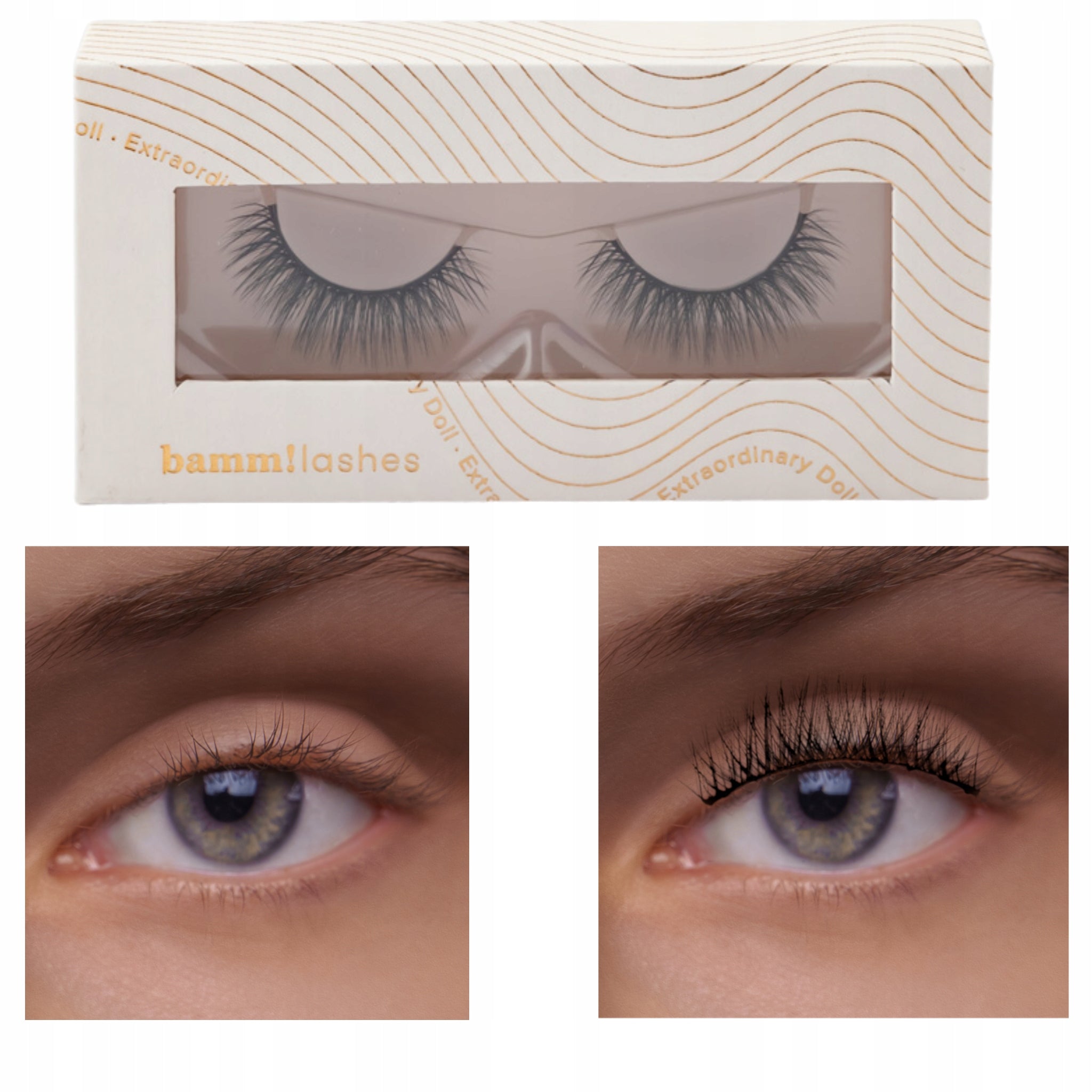Geklebte Wimpern Bamm!Lashes Falsche Wimpern Außergewöhnliche Puppe 