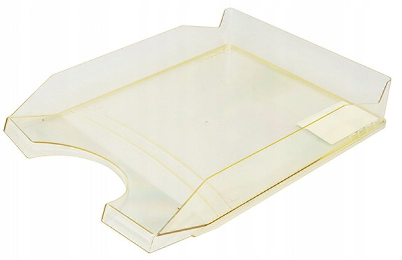 Das Regal ist transparent gelb 