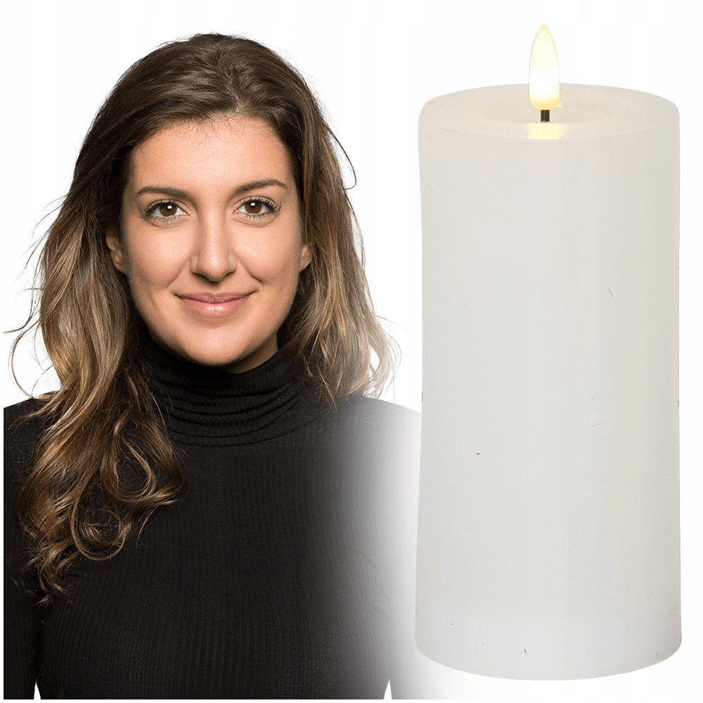 LED Wachskerze weiß 0,03W 7,5x17,5cm Flamme Flow 061-42 