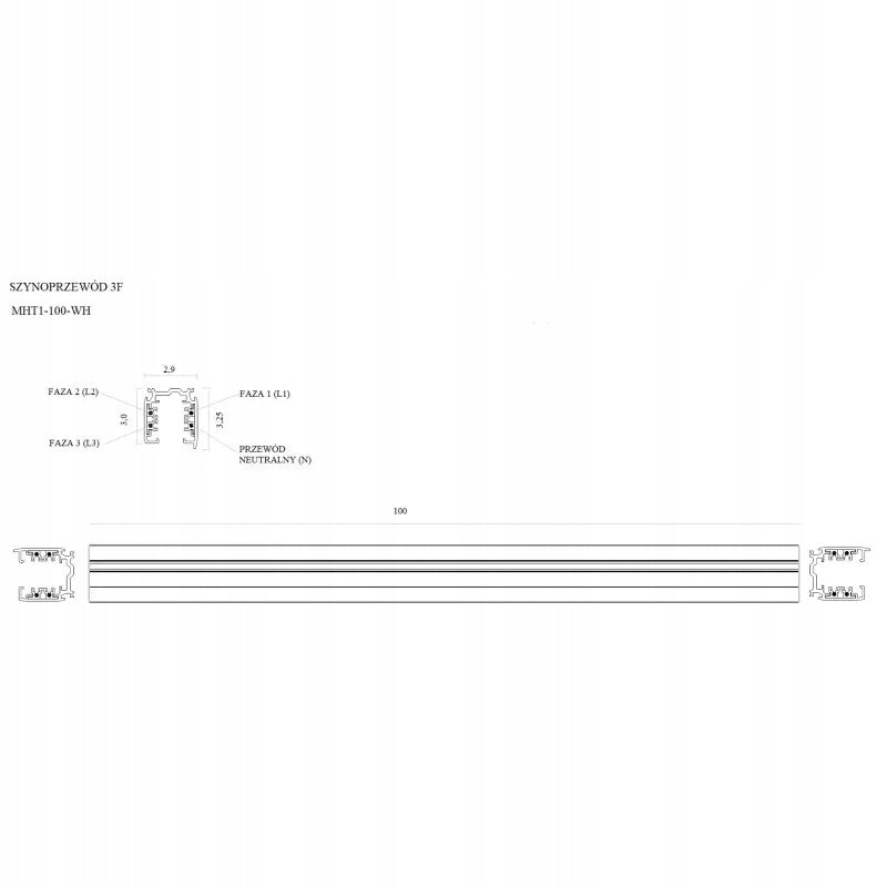 LED-Schiene 3-Phasen Maxlight weiß 100cm MHT1-100-WH 