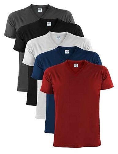 T SHIRT MEN'S COTTON NECKLINE V SHORT SLEEVE CASUAL SPORT WORK