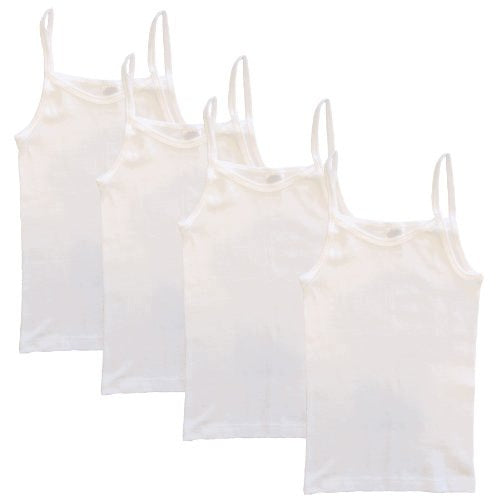 T-SHIRTS GIRLS STRAPS ORGANIC COTTON 140 CM 4 PCS Color black