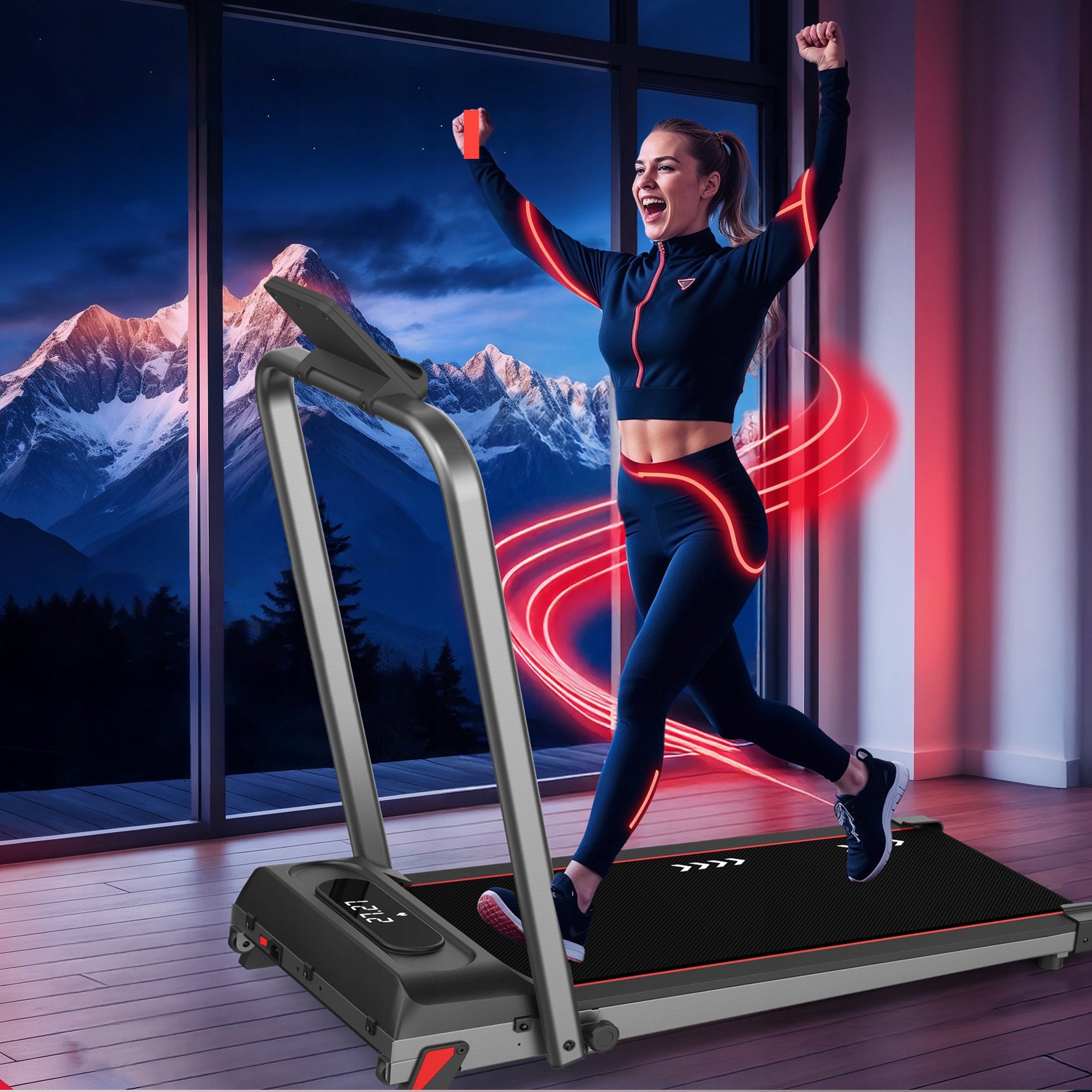 T99PRO 2-in-1 electric home treadmill, speed 10km/h, adjustable tilt angle Brand no brand