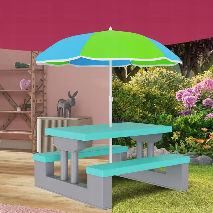TABLE BENCH FOR CHILDREN WITH UMBRELLA Packaging status original