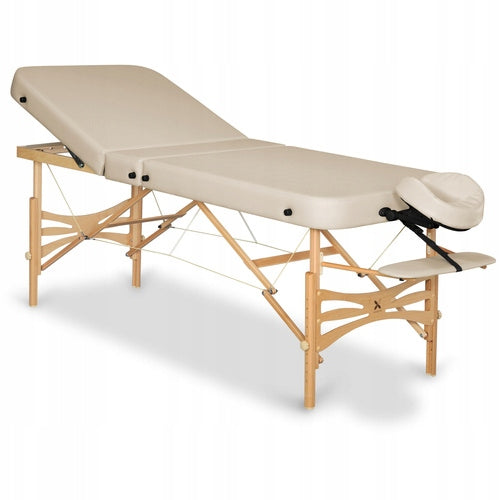 TABLE COSMETIC MASSAGE BED FOLDING WOODEN 3 SEGMENTS GALLO PLUS Color brown