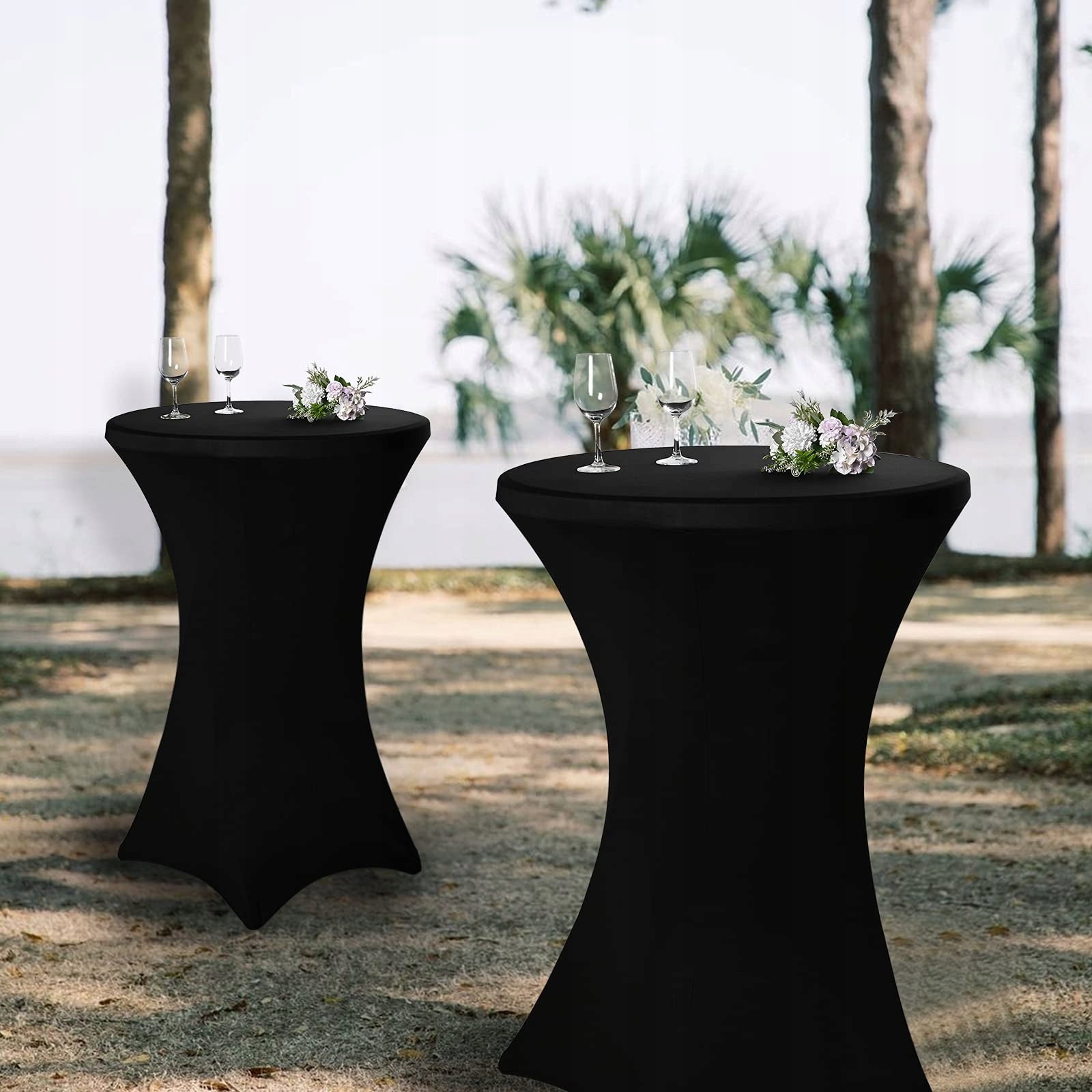 TABLE COVER TABLECLOTH ELASTIC BANQUET CATERING SPANDEX BLACK Color black