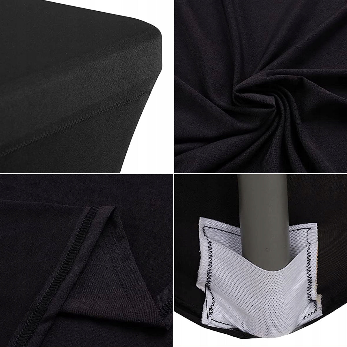TABLE COVER TABLECLOTH ELASTIC BANQUET CATERING SPANDEX BLACK Length 183 cm
