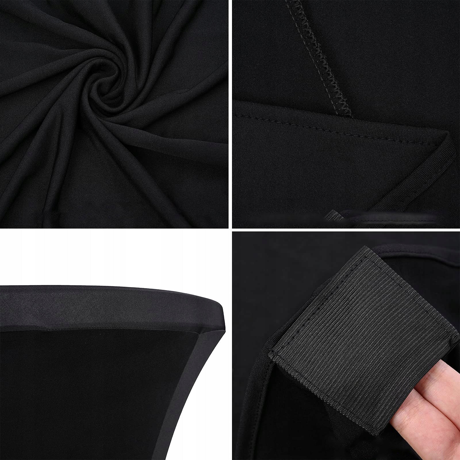TABLE COVER TABLECLOTH ELASTIC BANQUET CATERING SPANDEX BLACK Manufacturer code Pokrowiec 80x110cm Czarny
