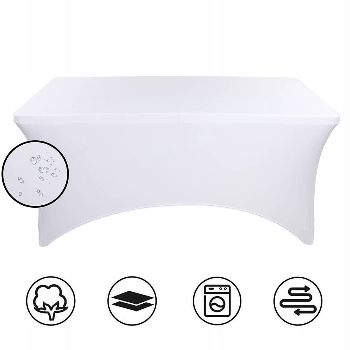 TABLE COVER TABLECLOTH ELASTIC BANQUET CATERING SPANDEX WHITE Manufacturer Heckermann