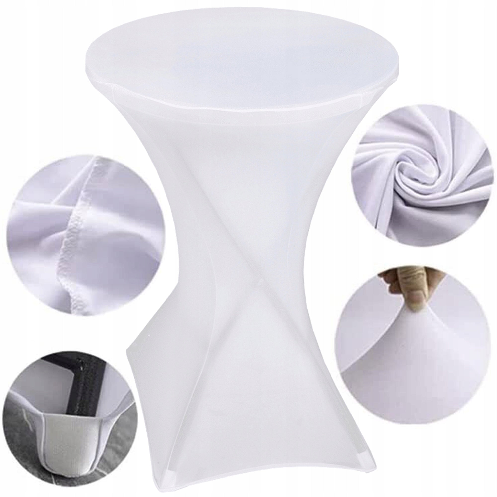 TABLE COVER TABLECLOTH ELASTIC BANQUET CATERING SPANDEX WHITE