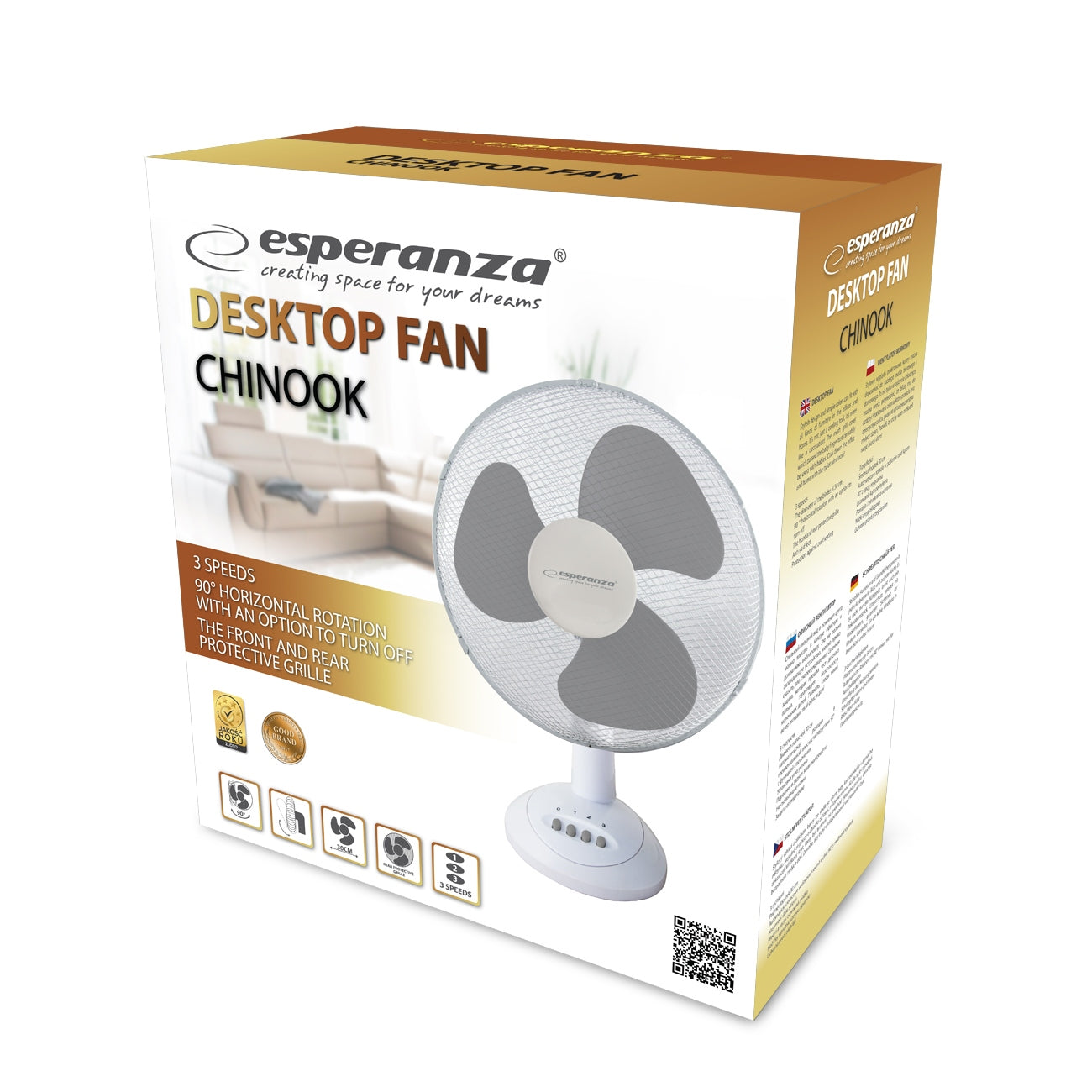 TABLE DESK Fan Chinook white Packaging status original