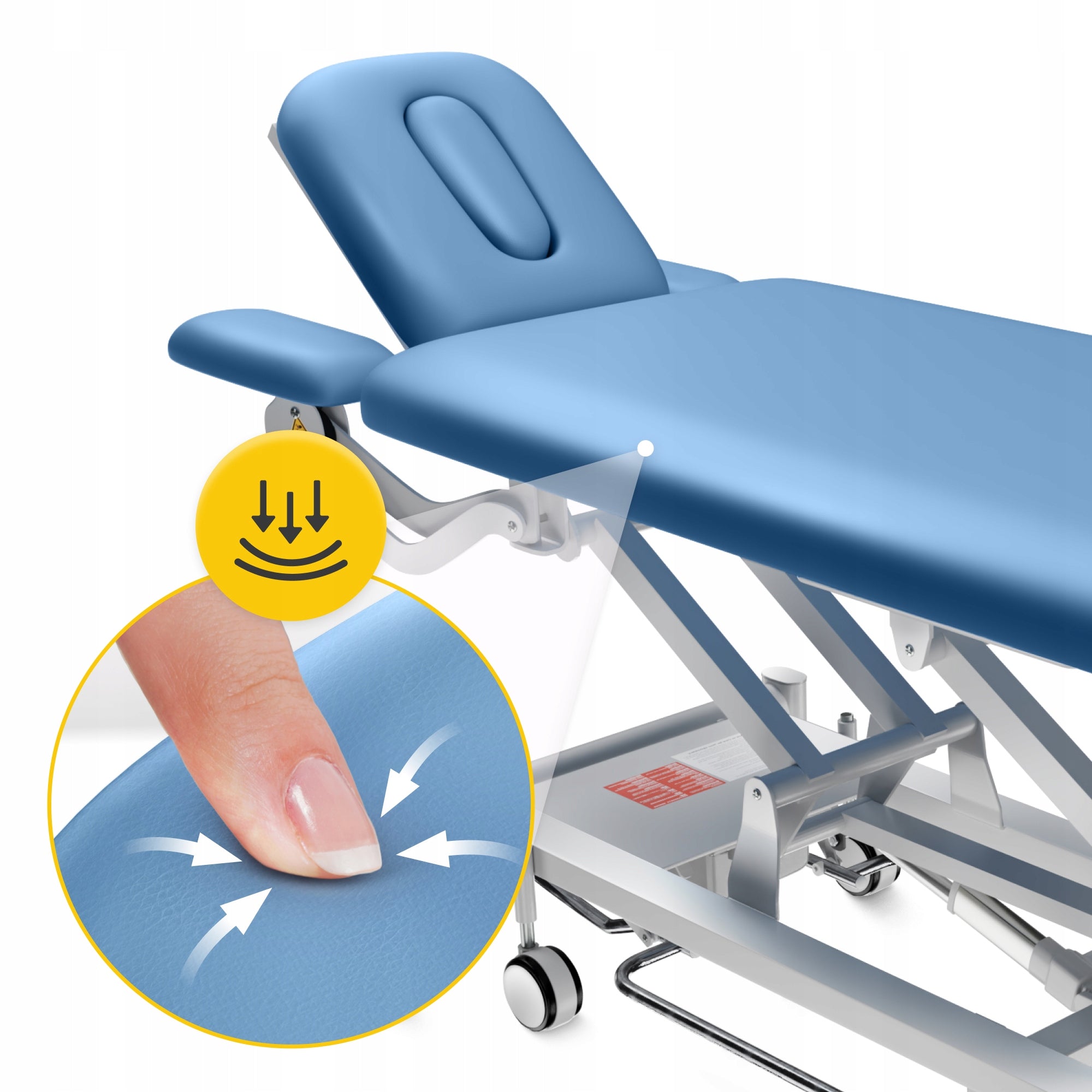 TABLE ELECTRIC STATIONARY MASSAGE BED WITH HEIGHT ADJUSTMENT STEEL Color blue