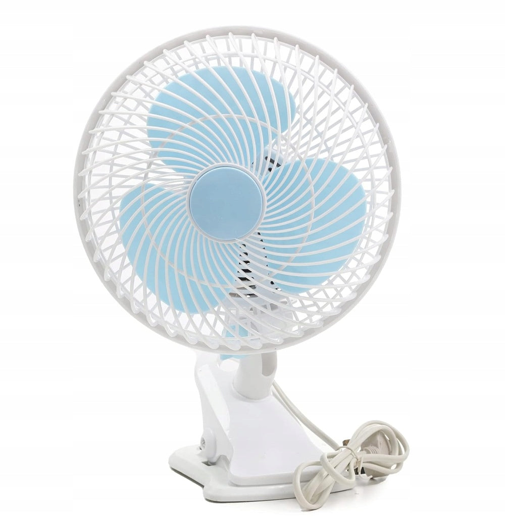 TABLE FAN FOR STANDING DESK OR FOR HANGING ON CLIP Model JJ09030 NIEBIESKI