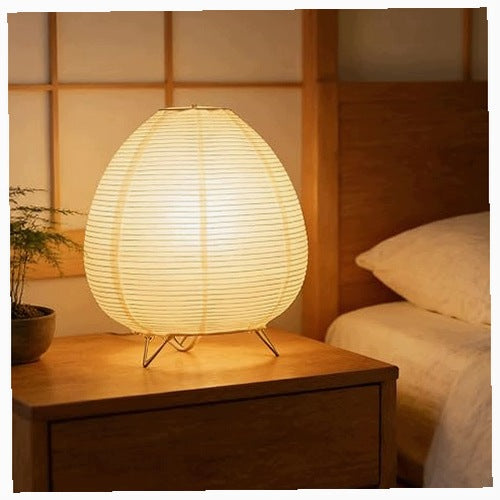 TABLE LAMP PAPER LAMPSHADE WHITE VINTAGE HOME GIFT steel