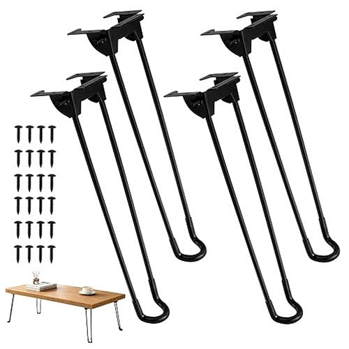 TABLE LEGS FOLDING BLACK МЕТАЛ 32 CM COFFEE DESK SET OF 4