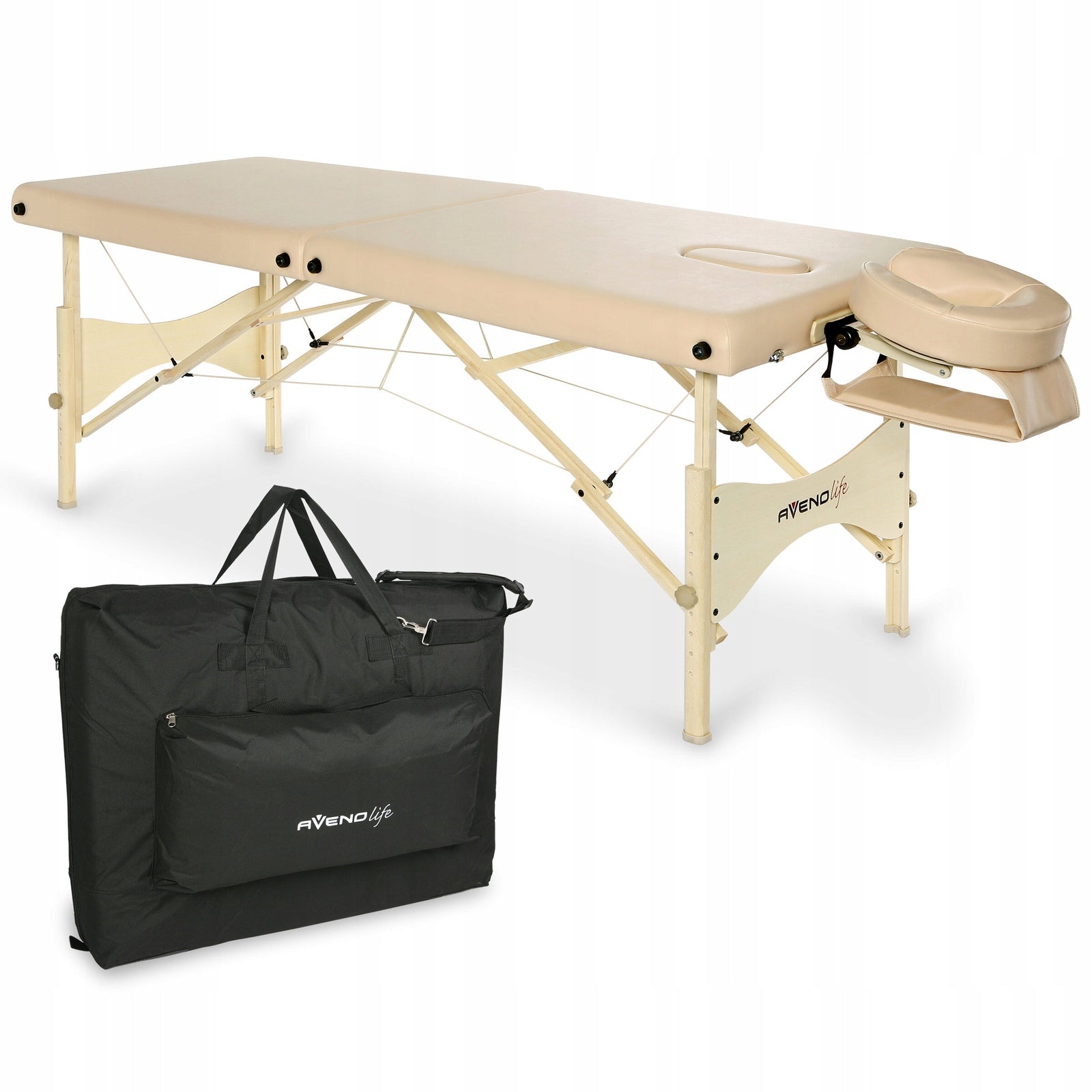 TABLE MASSAGE BED FOLDING WOOD PORTABLE ESPIRIT 60 CM BEIGE EAN (GTIN) 5907813381584