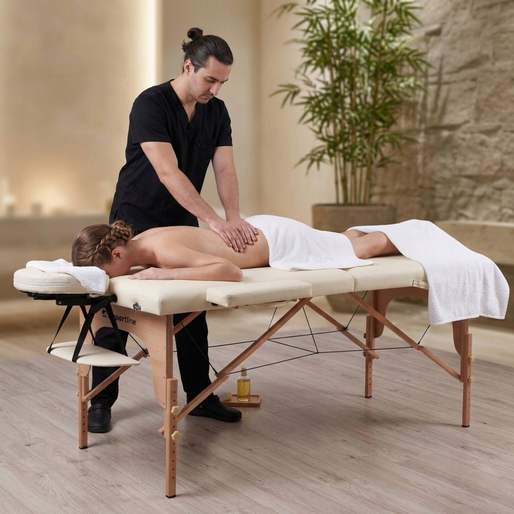 TABLE MASSAGE Bed Folding inSPORTline ORASHI 2-SEGMENT 250KG black Kind folding table