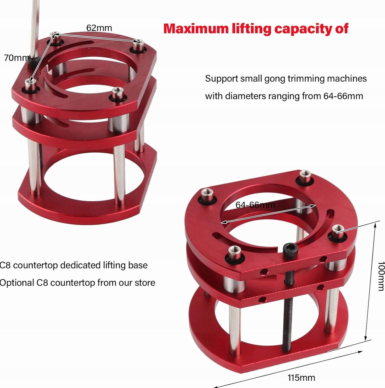 TABLE MILLING MACHINE ALUMINUM LIFT 4 JAWS FIXING STEEL