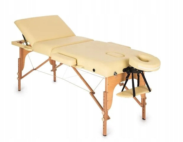 TABLE REHABILITATION MASSAGE BED FOLDABLE PORTABLE COVER 210CM 200KG Color brown