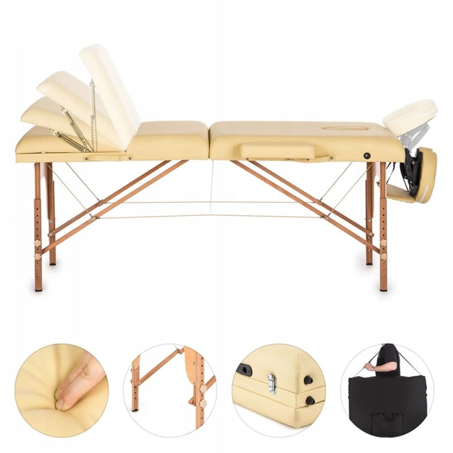 TABLE REHABILITATION MASSAGE BED FOLDABLE PORTABLE COVER 210CM 200KG Kind folding table